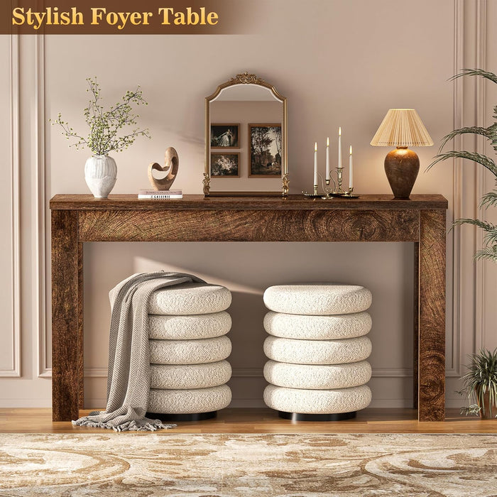 Console Table, 47" Farmhouse Wood Entryway Table, Sofa Tables Narrow Long behind Couch, Entry Table for Entrance, Hallway, Living Room, Cracked Oak