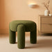 Hugo 20.5" round Fully Upholstered Ottoman, Moss Green Boucle