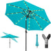 Solar Patio Umbrella 40 LED Lighted Outdoor Umbrella Table Market Umbrella with Push Button Tilt and Crank, Solar Umbrella with Sturdy Pole&Fade Resistant Canopy, Easy to Set