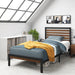 Kai Bamboo and Metal Platform Bed Frame, Sturdy Steel Frame, Twin