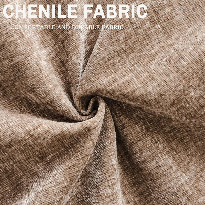 85'' L Shaped Couch with Armrest Organizer,3 Seats Sofas with Movable Ottoman,Comfy Sectional Sofa with Thick Cushion,Chenille Sectional Couches for Living Room,Bedroom,Apartment,Home Furniture,Brown