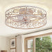 Contemporary 23 Inch White Gold Caged Ceiling Fan