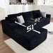 108 Inches LeftFacing HighEnd Sectional Sofa Black