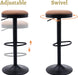 Modern Swivel Bar Stools Set of 2 Adjustable Counter Height Backless Barstools with Metal Base Leather Upholstered round Bar Stool Chairs for Kitchen Island/Pub/Breakfast Bar, Brown