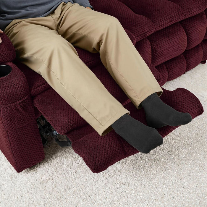 57" Power Loveseat Recliner, Electric Reclining Loveseat Sofa with Heat and Vibration, Cupholders, USB Charge Ports for Living Room 6314 (Burgundy, Loveseat)