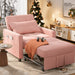 Sleeper Chair,  Convertible Recliner Chair Single Sofa with Pull Out Couch for Living Room, Pink Sofa