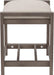 Gray Upholstered Vanity Stool With Linen Upholstery