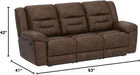 Stoneland Faux Leather Manual Pull Tab Reclining Sofa, Dark Brown