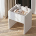 White Vanity Desk With Comprehensive Storage Mirror
