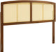 Halcyon Cane Woven Rattan King Headboard in Walnut