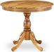 round Pedestal Dining Table, 36" W X 36" D X 30" H, Solid Acacia Wood, Natural Finish, Mid-Century Style, Durable Rubberwood Base, Ideal for Kitchen or Dining Room