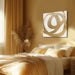 Contemporary Neutral Artwork Line Wall Hangings Decor Gold Wall Paintings 28"X28" Decoration for Bedroom Wall Office Decor