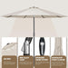 Patio Market Outdoor Table Umbrella with Auto Tilt and Crank, Large Sun Umbrella with Sturdy Pole & Fade Resistant Canopy, Easy to Set