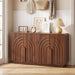 63" Sideboard Buffet Cabinet with Storage, Modern Credenza with 4 Doors & Adjustable Shelves, Large Console Table for Dining Room, Kitchen and Living Room (Walnut)