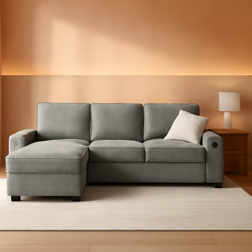 Gray 99In LShaped MemoryFoamCushion Sleeper Sofa Covers