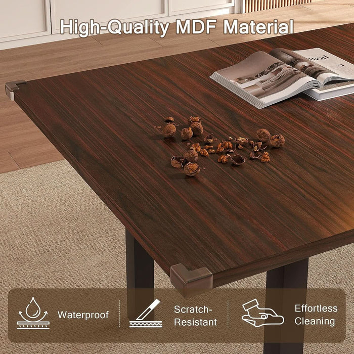 Modern Extendable Dining Table for 4-6, 63" Farmhouse Kitchen Table, Rectangular Dining Room Tables for Dining, Kitchen, Office, Living Room, Wooden Tables, Space Saving (Espresso)