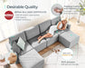 Modular Sectional Sofa, Convertible U Shaped Sofa Couch with Storage, Memory Foam, Modular Sectionals with Ottomans, 6 Seat Sofa Set with Chaise for Living Room, Grey