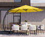 11Ft Offset Cantilever Patio Umbrella with Base Included, Large round Aluminum Outdoor Umbrella, 360° Rotation & Infinite Tilt, Heavy Duty Frame for Deck Pool Backyard, Yellow