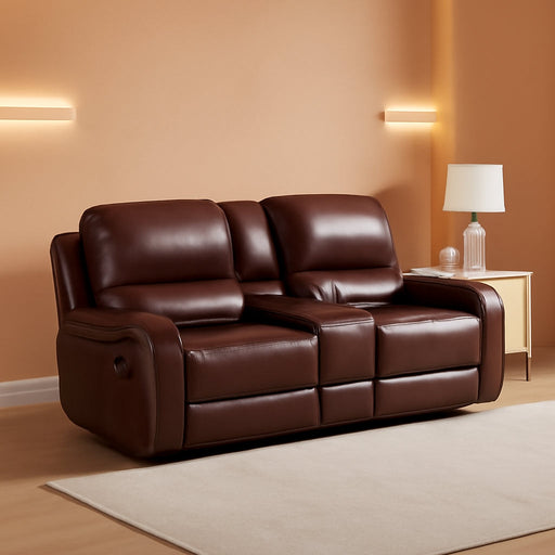Brown Glider Recliner Loveseat with USB
