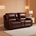 Brown Glider Recliner Loveseat with USB