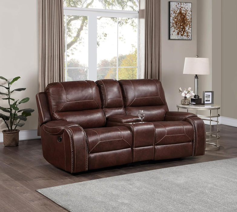 Brown Glider Recliner Loveseat with USB