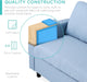Upholstered Sectional Sofa for Home, Apartment, Dorm, Bonus Room, Compact Spaces W/Chaise Lounge, 3-Seat, L-Shape Design, Reversible Ottoman Bench, 680Lb Capacity - Light Blue