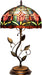 Tiffany Style Red Tulip Stained Glass Table Lamp 19 Inch
