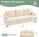 Beige Chenille Sleeper Sofa Three-Seater Loveseat Set