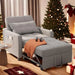 Recliner Chair,  Convertible Futon Sofa Bed with Pull Out Couch for Living Room, Bedroom, Light Gray