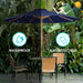 9Ft Bamboo Umbrella, Outdoor Patio Umbrella, Waterproof Market Umbrella, 8 Ribs Table Umbrella with Pulley Lift for Garden, Deck, Pool, Lawn, Backyard
