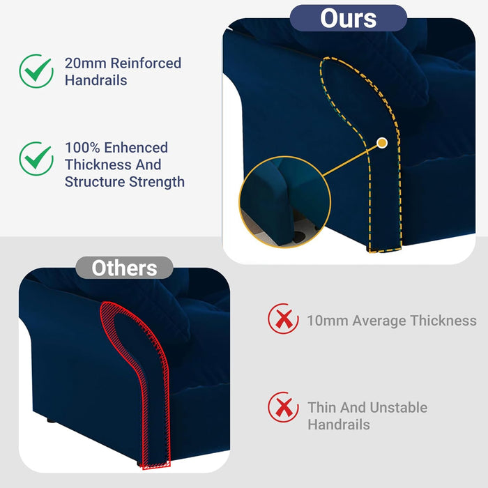 Blue Queen Size ThreeInOne Convertible Sleeper Sofa