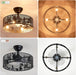 Rustic Ceiling Fan with Light and Remote, Black round Fandelier