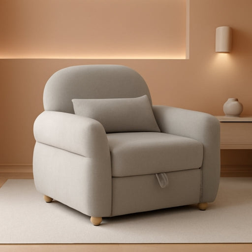 33.5" Mordern Accent Chairs,Reading Chair with Storage,Single Sofa in Chenille Fabric for Living Room, Bedroom and Compact Spaces. (Grey)