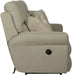 Eastland Lay Flat Reclining Sofa in Beige Fabric with Accent Pillows