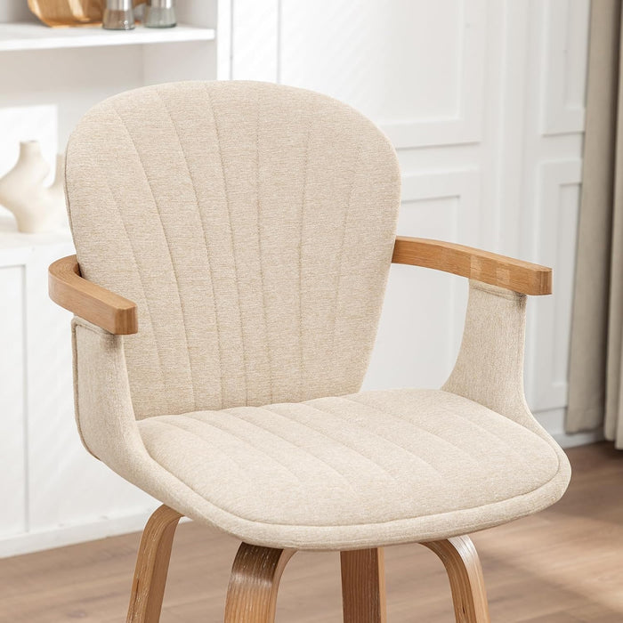 30" H Bar Height Swivel Bar Stools with Back and Arm Accent Barstools Chair