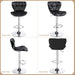 Bar Stools Set of 2, Adjustable PU Leather Swivel Barstools with Shell Back, Bar Chairs with Footrest for Home Kitchen, Black