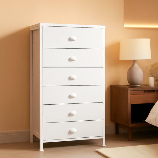 White Tall Dresser With Fabric Drawers Organization