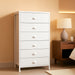 White Tall Dresser With Fabric Drawers Organization