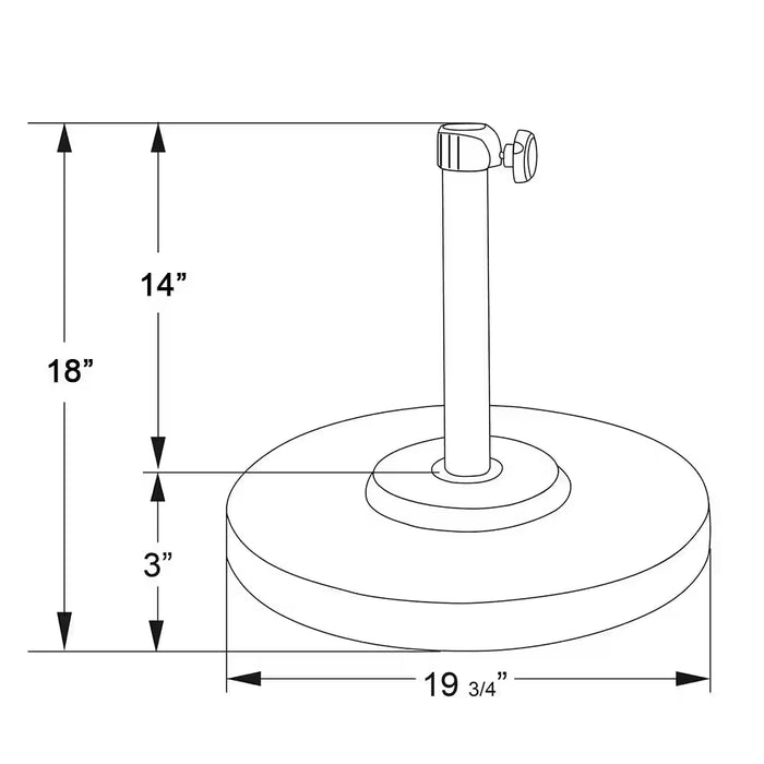 50 Lbs. Steel round Patio Umbrella Base in Bronze