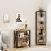 Small Bookcase, Wood and Metal Low Short Bookshelf, Industrial Book Case and Rustic Book Shelf for Small Space (Rustic Oak)