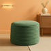 Stuffed Ottoman with High Density Foam Filler Plush Fiber Pouf Stool round Foot Stool Storage Ottoman 20 * 12''Floor Pouf Foot Rest for Living Room (Green)