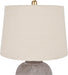 Home 23" Greyish Brown Earth Tone Rustic Farmhouse Ceramic Table Lamp for Bedroom, Living Room, Dining, Office, with Beige Linen Shade