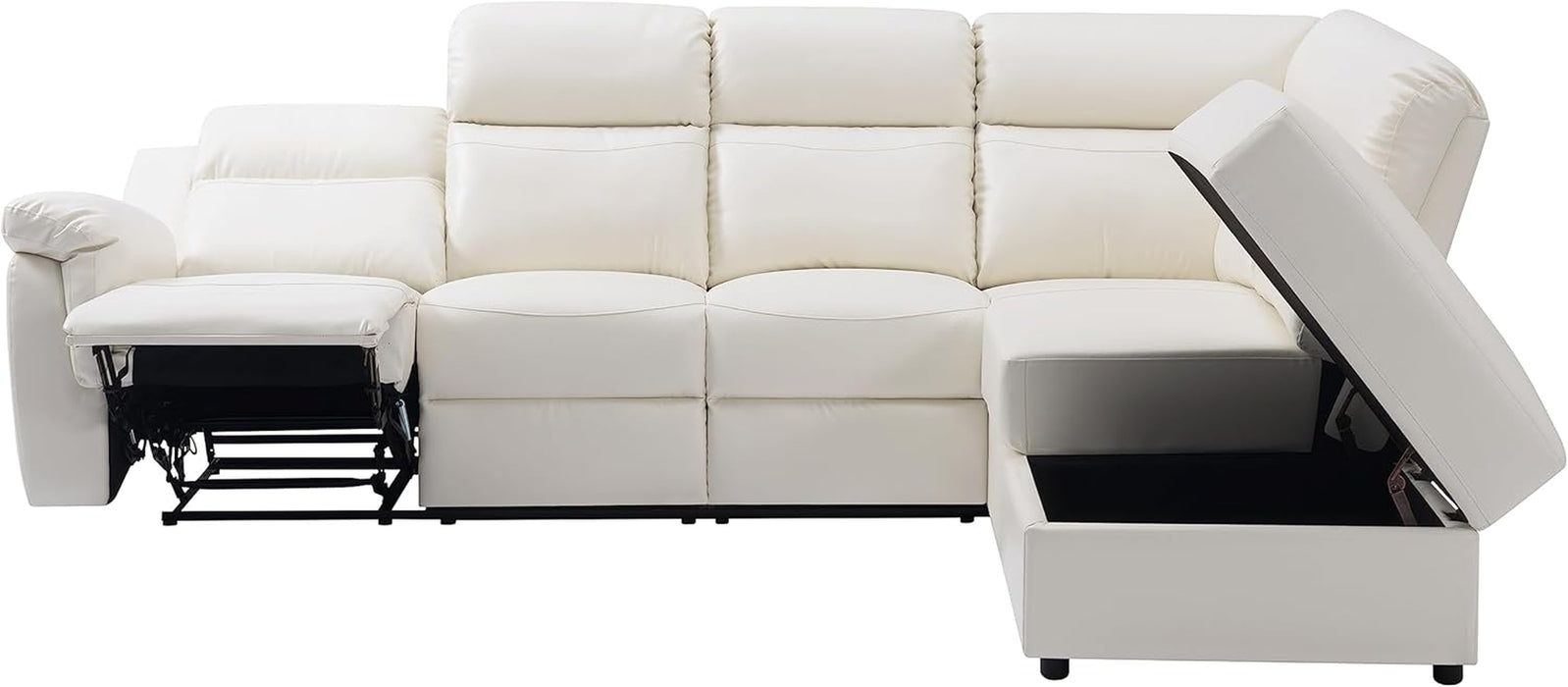 L-Shaped Reclining Sectional Sofa with Storage Chaise