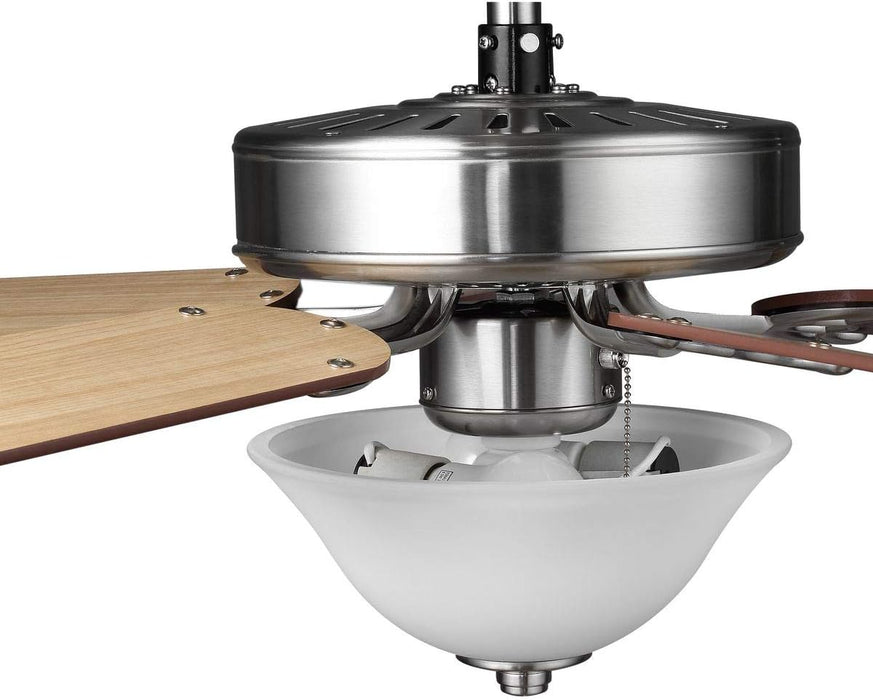 Airpro Collection 52'' Five-Blade Ceiling Fan with White Etched Light Kit
