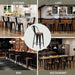 Metal Bar Stools Set of 4, 30" Black Bar Height Stools with Back