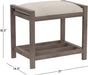 Gray Upholstered Vanity Stool With Linen Upholstery
