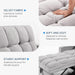 Grey Sleeper Sofa Bed Chair ThreeLevelAdjustableBackrest