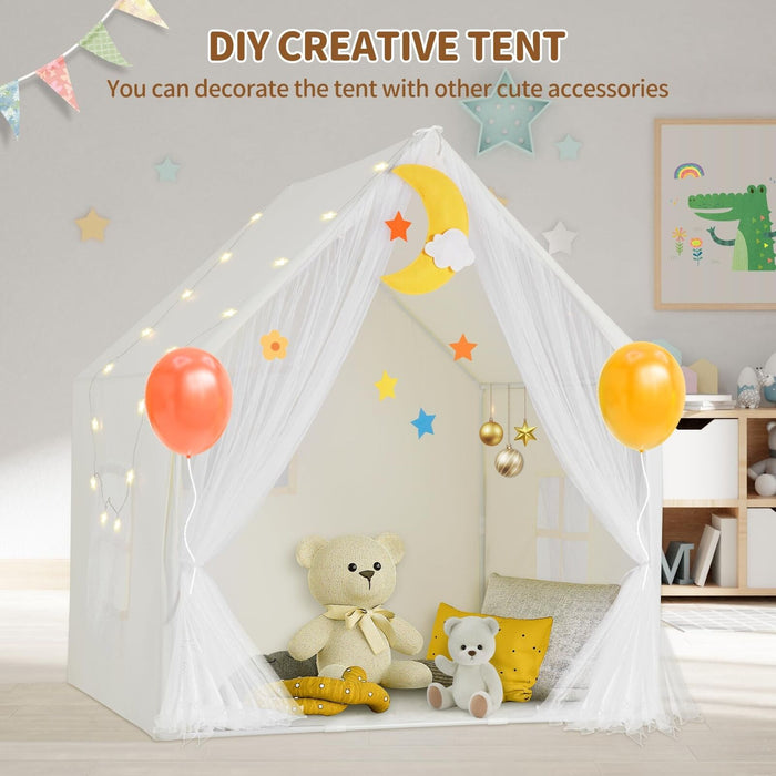 Kids Tent with Mat, Toddler Playhouse Girls Princess Castle Play Tent with St...