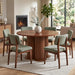 Fluted round Dining Table for 4-6, 47'' Wood Kitchen Tables for Dining Room