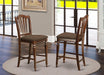 CHS-MAH-C Chelsea Counter Height Stools - Linen Fabric Upholstered Wood Dining Chairs, Set of 2, Mahogany